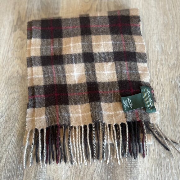 Cashmere/ Wool Plaid Scarf(Eddie Bauer) - Picture 2 of 6